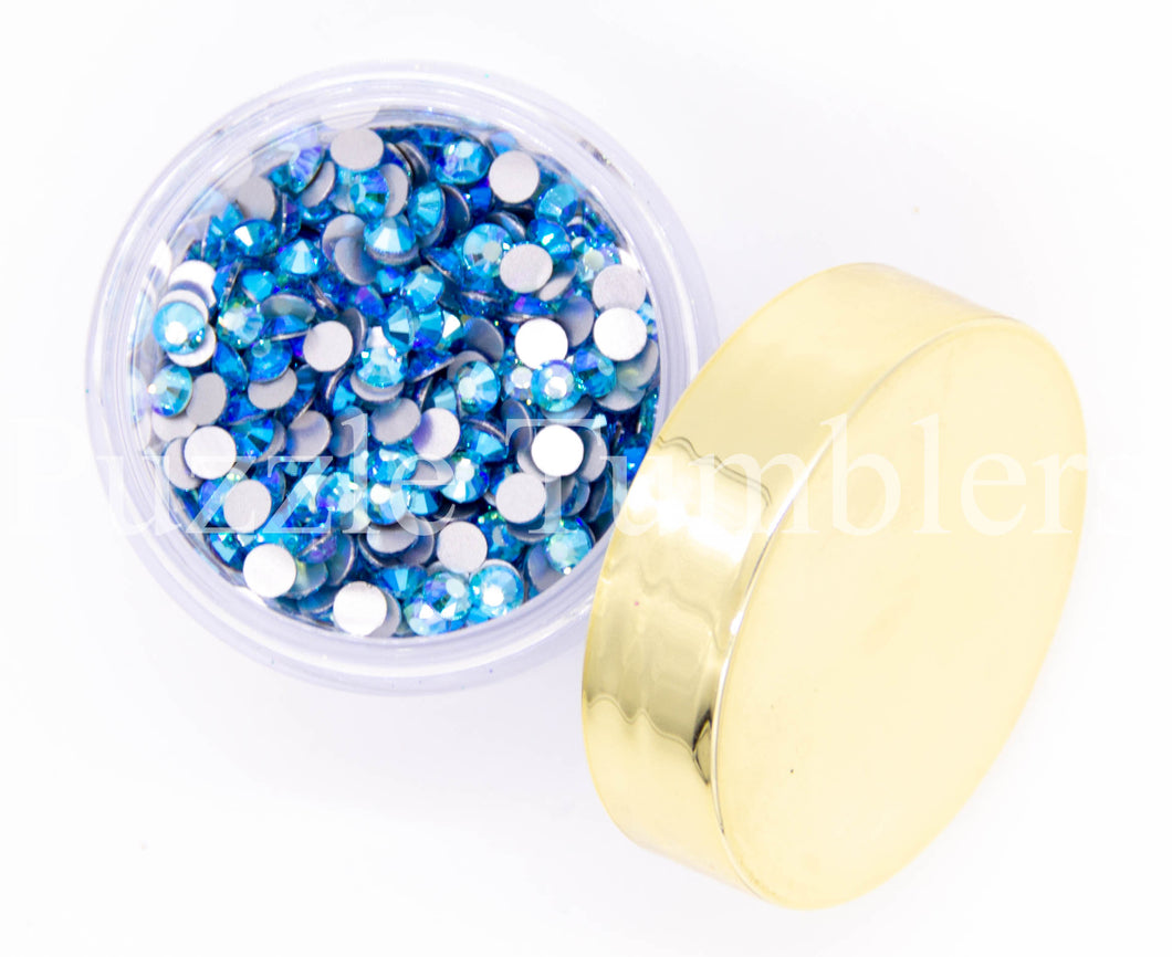 NEW Sapphire Aqua Marine Rhinestones AB/Clear Glass Crystal Stones (NON-Hot Fix) SS16