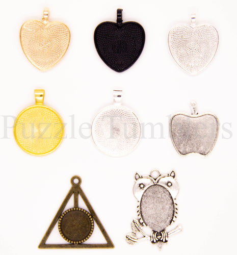 NEW Pendants: Heart, Circle, Owl, Apple (Silver, Gold, Black) - $1.75 Each