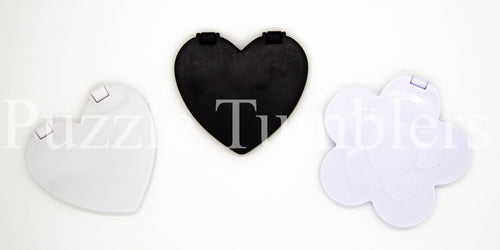 NEW Heart and Flower Shaped Single and Double MIRROR with 3M Backing