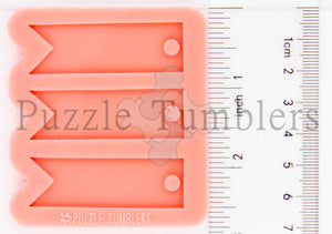 NEW CUSTOM MOLD: 'Triple Flag' Earring OR Key Chain Mold *May have a 14 Day Shipping Delay (D1)