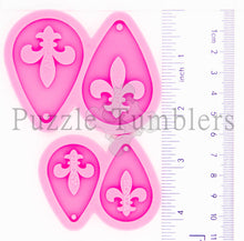 Load image into Gallery viewer, NEW Fleur de Lis Earring Molds PINK $6.25