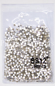 NEW Clear- Silver Back - Rhinestones AB/Clear Glass Crystal Stones (NON-Hot Fix) SS12
