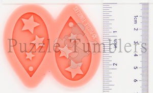 CUSTOM MOLD: "TRIPLE STARS" Earring  *May have a 7-10 Day Shipping Delay (E17)