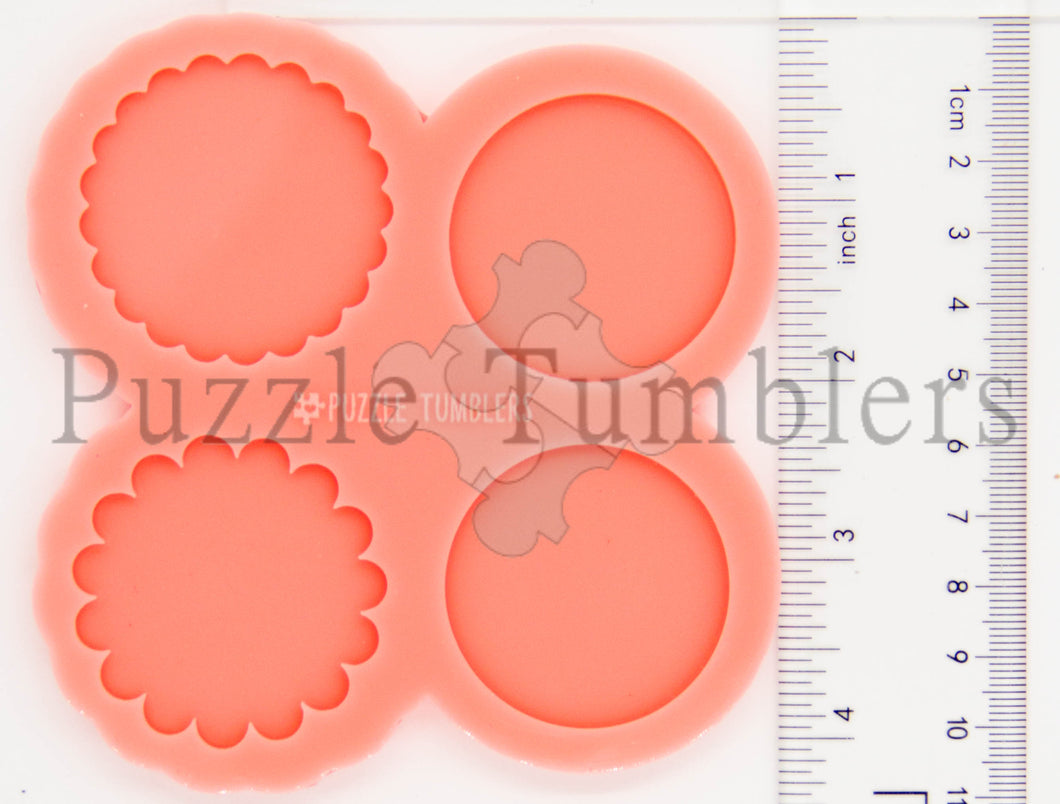 CUSTOM MOLD: Scalloped Phone Grip AND Badge Reel Mold *May have a 14 Day Shipping Delay (BR1)