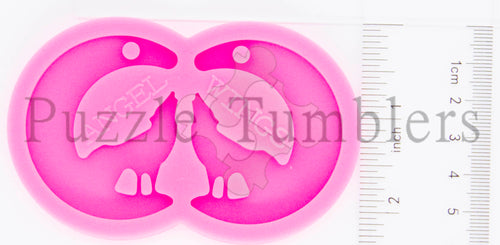 NEW Wolf Howling Earring - PINK Mold