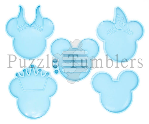 NEW - 5 PIECE MOUSE HEAD COASTER SET - BLUE MOLDS