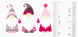 NEW Valentine's Day GNOMES - Clear Vinyl Decal