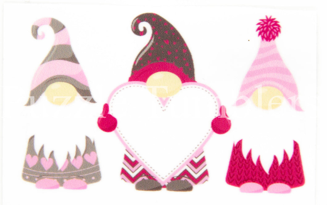 NEW Valentine's Day GNOMES - Clear Vinyl Decal