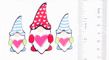 Load image into Gallery viewer, NEW Valentine&#39;s Day GNOMES with Striped Hats - Clear Vinyl Decal