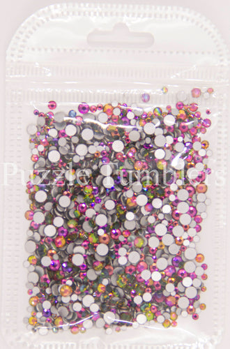 New Chrome Rainbow 1000 Piece Variety Rhinestones AB/Clear Glass Crystal Stones (NON-Hot Fix) SS6-16