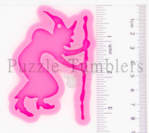 NEW - WITCH WITH CANE - PINK Mold