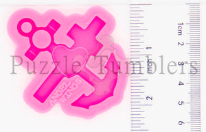 NEW - ANCHOR with Cross- PINK Mold