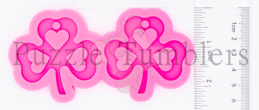 NEW - CLOVER WITH 3 HEARTS- PINK Mold