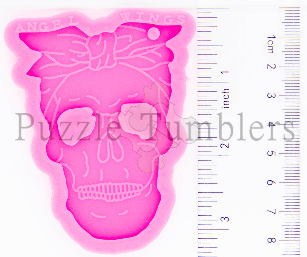 NEW- Skull with Bandana Mold - PINK Mold
