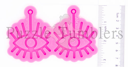 NEW - EYE LASH EARRINGS- PINK Mold