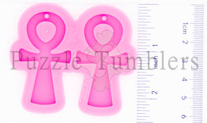 NEW - SYMBOL OF LIFE CROSS EARRINGS- PINK Mold