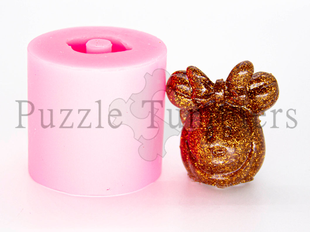 NEW - MOUSE WITH BOW PUMPKIN Straw Topper Mold