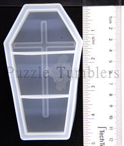 NEW- COFFIN WITH FOUR DOOR PIECES - CLEAR MOLD