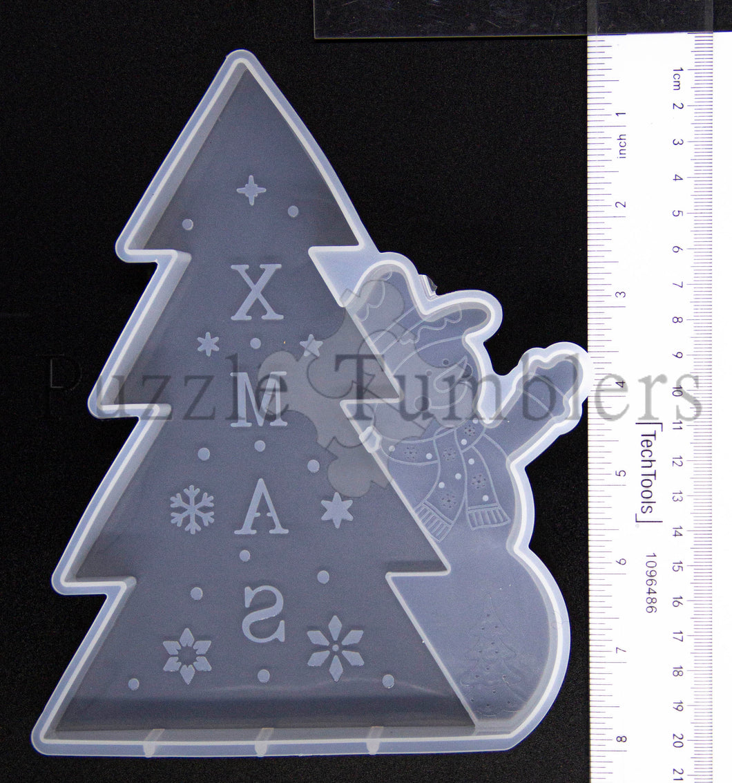 NEW- CHRISTMAS TREE WITH SNOWMAN - CLEAR MOLD *BLACK FRIDAY CLOSE OUT PRICES! **ALL SALES FINAL