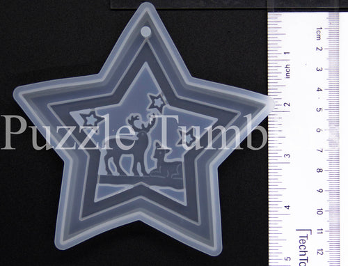 NEW Star with Deer Ornament Mold - CLEAR Mold