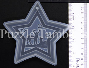 NEW Star with Deer Ornament Mold - CLEAR Mold