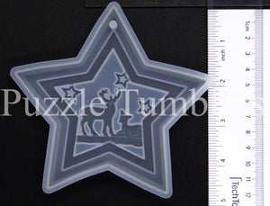 NEW Star with Deer Ornament Mold - CLEAR Mold