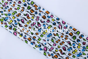 RAINBOW CHROME LEOPARD PRINT STRAWS (SOLD INDIVIDUALLY)