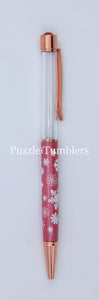 SNOWFLAKE ROSEGOLD - HOLIDAY FLOATING PENS WITH BLING TOP - DIY *NEEDS GROUP PHOTO