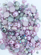Load image into Gallery viewer, Rainbow Pearl &amp; Rhinestone Mix - Pearls, Light Purple &amp; Periwinkle