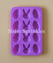 Load image into Gallery viewer, 12 Piece Silicone Egg and Bunny Shape Mold - Purple