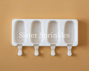 4 Piece Silicone Popsicle/Cake Pop Shape Mold (SMOOTH HANDLE REST)