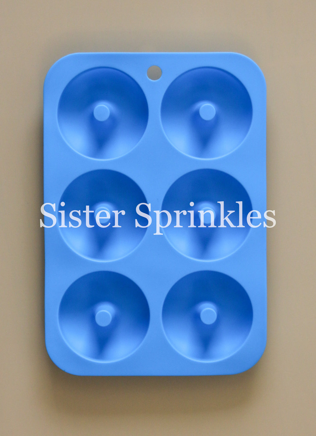 6 Piece Silicone Donut Shape Mold - Light Blue