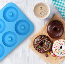 Load image into Gallery viewer, 6 Piece Silicone Donut Shape Mold - Light Blue