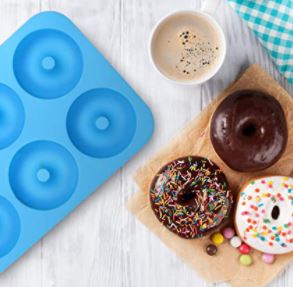 6 Piece Silicone Donut Shape Mold - Light Blue