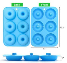 Load image into Gallery viewer, 6 Piece Silicone Donut Shape Mold - Light Blue
