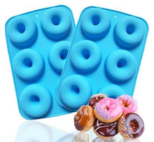 Load image into Gallery viewer, 6 Piece Silicone Donut Shape Mold - Light Blue