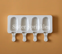 Load image into Gallery viewer, 4 Piece Silicone Popsicle/Cake Pop Shape Mold - Small (DETAILED HANDLE REST)