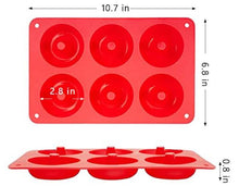 Load image into Gallery viewer, 6 Piece Silicone Donut Shape Mold - Red
