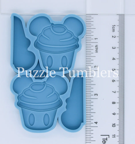 NEW - MOUSE CUPCAKE - STRAW TOPPER MOLD