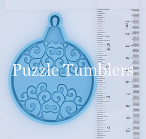 ROUND ORNAMENT WITH PATTERN SWIRL KEYCHAIN