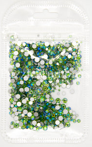 NEW Peridot 1000 Piece Variety Rhinestones AB/Clear Glass Crystal Stones (NON-Hot Fix) SS6-12