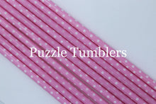 Load image into Gallery viewer, PINK WITH WHITE POLKA DOTS PRINT STRAWS (SOLD INDIVIDUALLY)