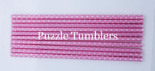 Load image into Gallery viewer, PINK WITH WHITE POLKA DOTS PRINT STRAWS (SOLD INDIVIDUALLY)