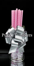 Load image into Gallery viewer, PINK WITH WHITE POLKA DOTS PRINT STRAWS (SOLD INDIVIDUALLY)