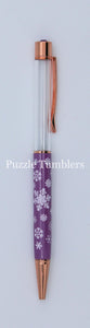 SNOWFLAKE ROSEGOLD - HOLIDAY FLOATING PENS WITH BLING TOP - DIY *NEEDS GROUP PHOTO