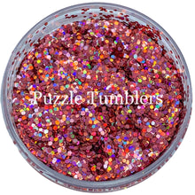 Load image into Gallery viewer, RASPBERRY HOLOGRAPHIC MEDIUM GLITTER