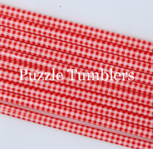 Load image into Gallery viewer, RED AND WHITE PLAID PRINT STRAWS (SOLD INDIVIDUALLY)