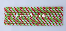 Load image into Gallery viewer, RED AND GREEN SWIRL PRINT STRAWS (SOLD INDIVIDUALLY)