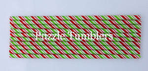 RED AND GREEN SWIRL PRINT STRAWS (SOLD INDIVIDUALLY)