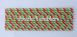RED AND GREEN SWIRL PRINT STRAWS (SOLD INDIVIDUALLY)